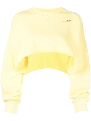 Nº21 cropped oversized sweatshirt - Yellow