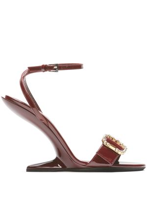 Nº21 crystal-buckle leather sandals - Red