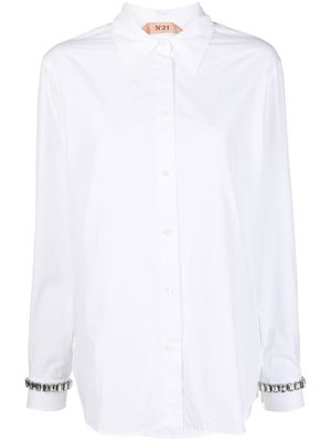 Nº21 crystal-embellished cotton shirt - 1101 BIANCO OTTICO