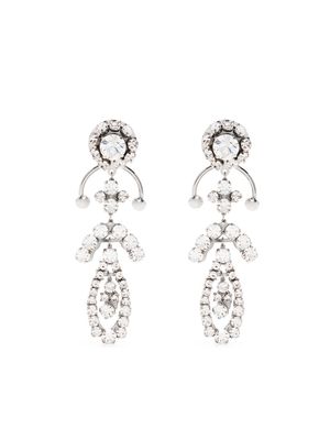 Nº21 crystal-embellished drop earrings - Silver
