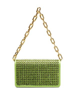 Nº21 crystal-embellished shoulder bag - Green