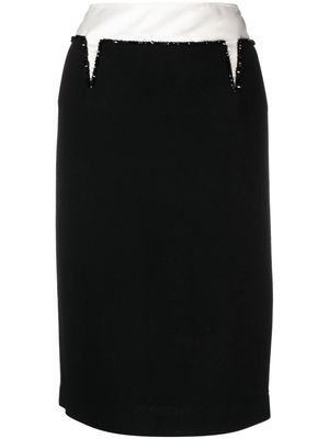 Nº21 crystal-embellished wool-blend pencil skirt - Black