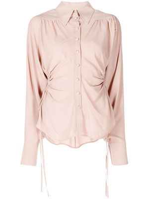 Nº21 cut-out drawstring button-up shirt - Pink