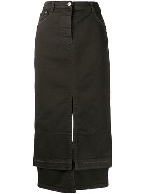 Nº21 denim mid-length skirt - Black