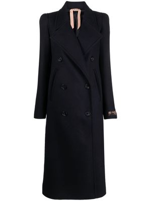 Nº21 double-breasted woven coat - Blue