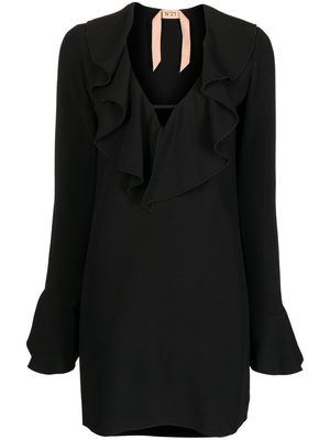 Nº21 draped-neck mini dress - Black