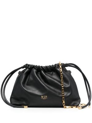 Nº21 drawstring leather shoulder bag - Black