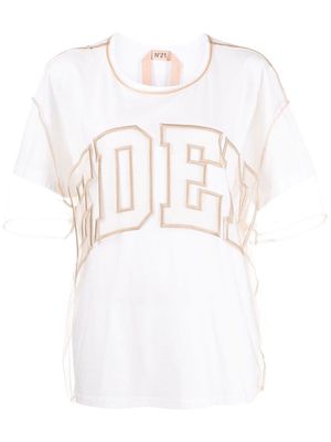 Nº21 Eden sheer layered T-shirt - White