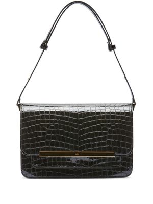 Nº21 Edith crocodile-embossed shoulder bag - Black