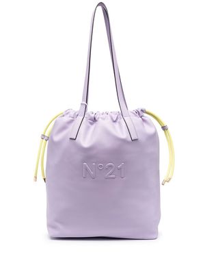 Nº21 embossed-logo drawstring shoulder bag - Purple