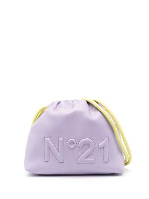 Nº21 embossed-logo leather shoulder bag - Purple
