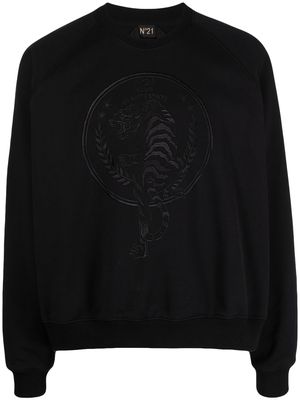 Nº21 embroidered crew neck sweatshirt - Black