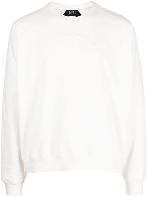 Nº21 embroidered crew neck sweatshirt - White
