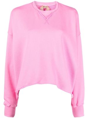 Nº21 embroidered-logo cotton sweatshirt - Pink