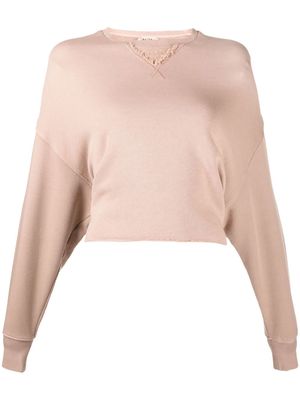 Nº21 embroidered-logo cropped sweatshirt - Brown