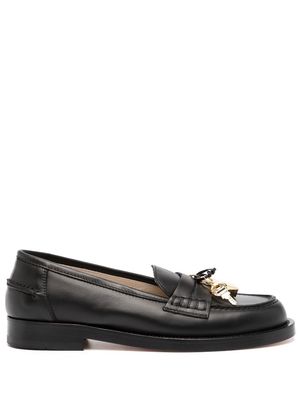 Nº21 engraved lock and key charm loafers - Black