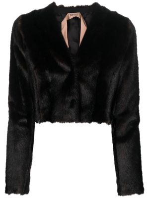Nº21 faux-fur cropped jacket - Brown