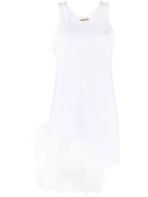 Nº21 feather-detail minidress - White