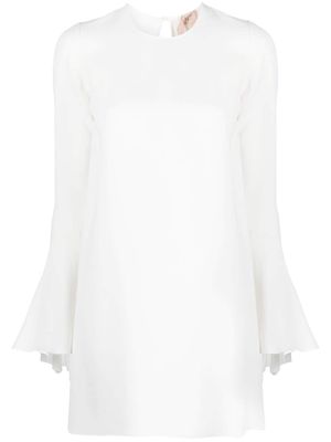 Nº21 flared-cuff long-sleeved dress - White
