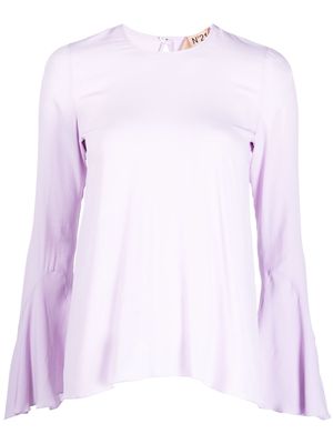 Nº21 flared long-sleeved blouse - Purple