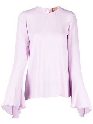 Nº21 flared sleeve blouse - Purple