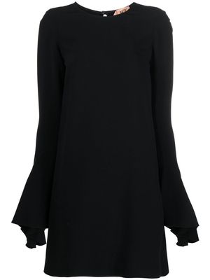 Nº21 flared-sleeve mini dress - Black