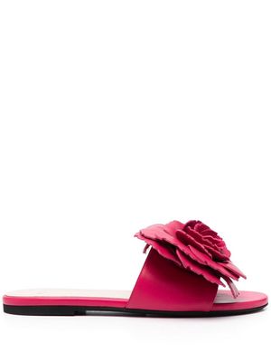 Nº21 floral-appliqué flat sandals - Pink