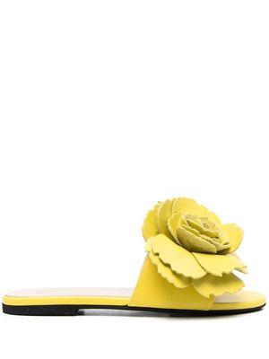 Nº21 floral-appliqué flat sandals - Yellow