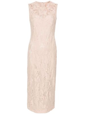 Nº21 floral-embroidered midi dress - Pink