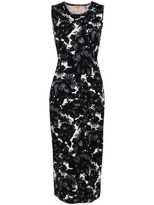 Nº21 floral-intarsia cotton maxi dress - Black