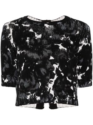 Nº21 floral-print chunky-knit jumper - Black