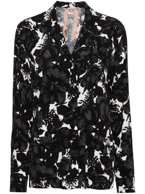 Nº21 floral-print crepe shirt - Black