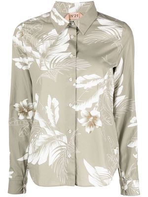 Nº21 floral-print long-sleeve shirt - Green