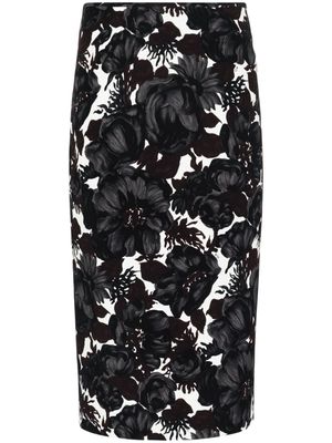 Nº21 floral-print midi skirt - Black