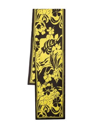 Nº21 floral-print silk scarf - Black