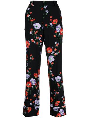 Nº21 floral-print straight-leg trousers - Black