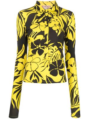 Nº21 floral slim-fit shirt - Yellow