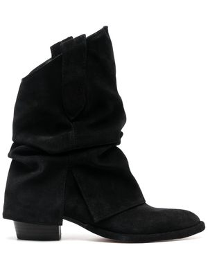 Nº21 fold over suede ankle boots - Black