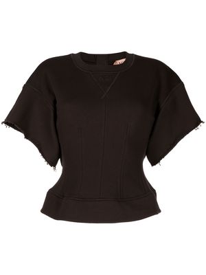 Nº21 frayed-detail corset-style sweatshirt - Brown