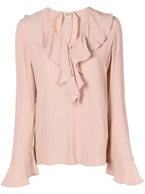 Nº21 frilled-collar long-sleeved blouse - Pink
