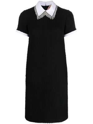 Nº21 fringe-detail short-sleeve dress - Black