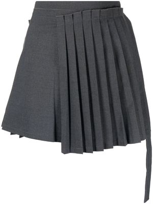 Nº21 fully-pleated mini skirt - Grey