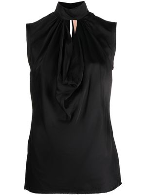 Nº21 gathered-neckline sleeveless satin blouse - Black