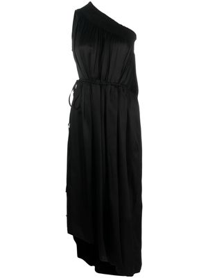 Nº21 gathered-waist single-shoulder dress - Black