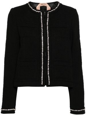 Nº21 gem-embellished tweed jacket - Black