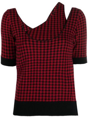Nº21 gingham knitted top - Red