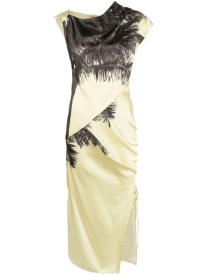 Nº21 graphic-print asymmetric midi dress - Green