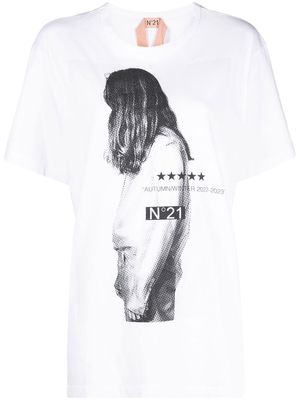 Nº21 graphic-print short-sleeved T-shirt - White
