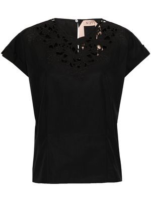 Nº21 guipure cotton blouse - Black