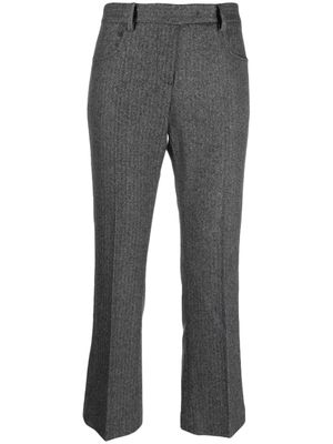 Nº21 herringbone tailored cropped trousers - Black